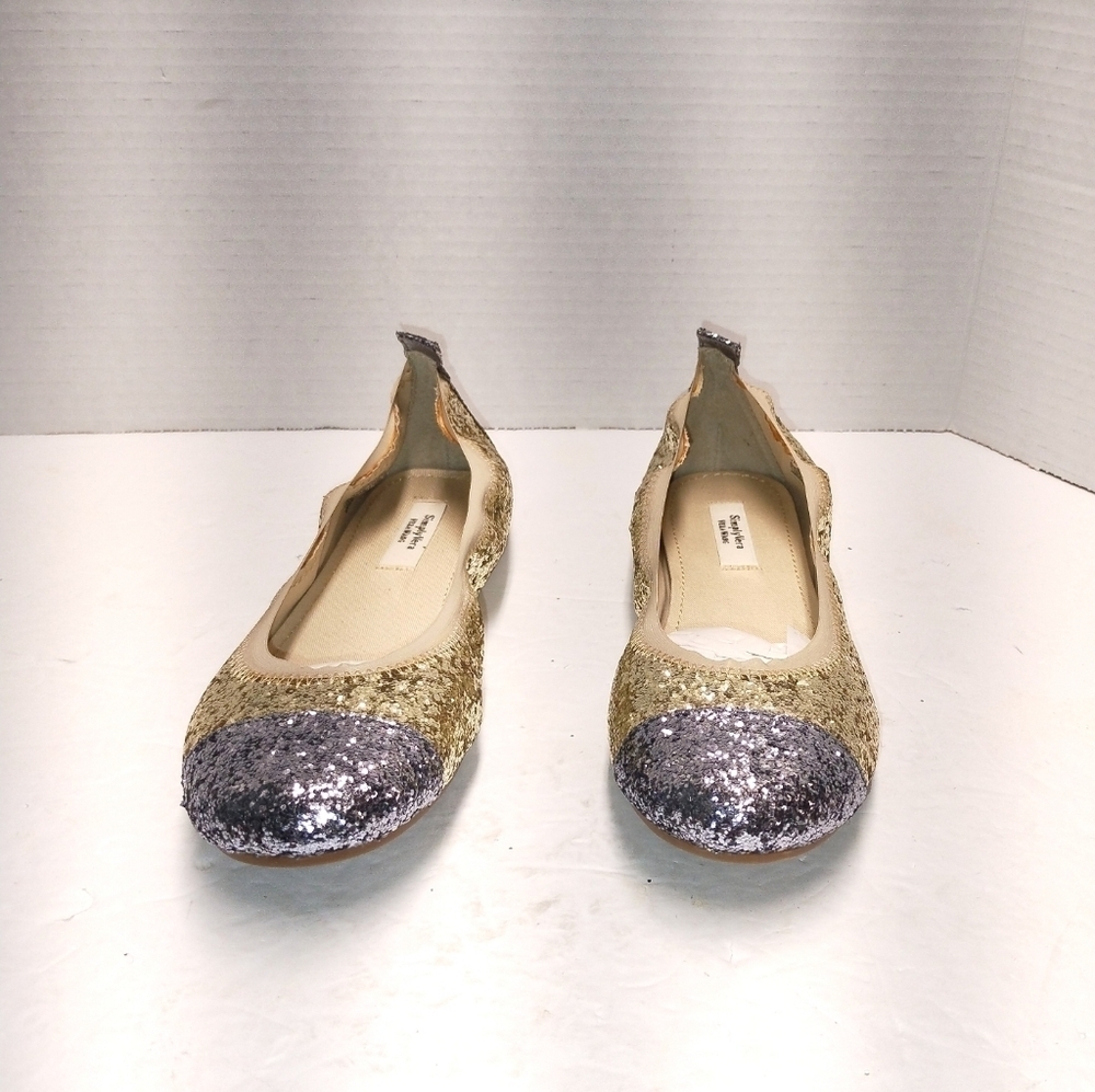 Vera Wang Gold & Silver Glitter Ballet Flats NWT | Designer Sparkle Flats Women’ - Picture 3 of 7